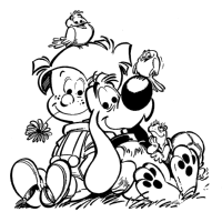 A coloring page of boule et bill